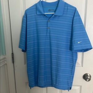Nike Men's Striped Blue Polo Shirt